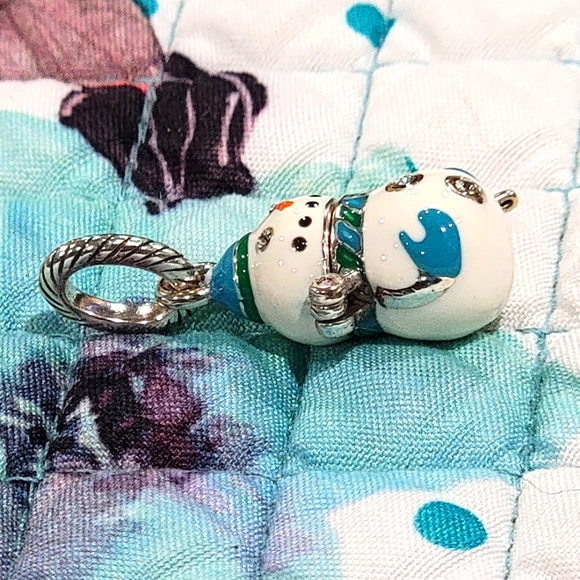 RARE RETIRED BRIGHTON SNOWBALL SNOWMAN CHARM - Picture 3 of 5